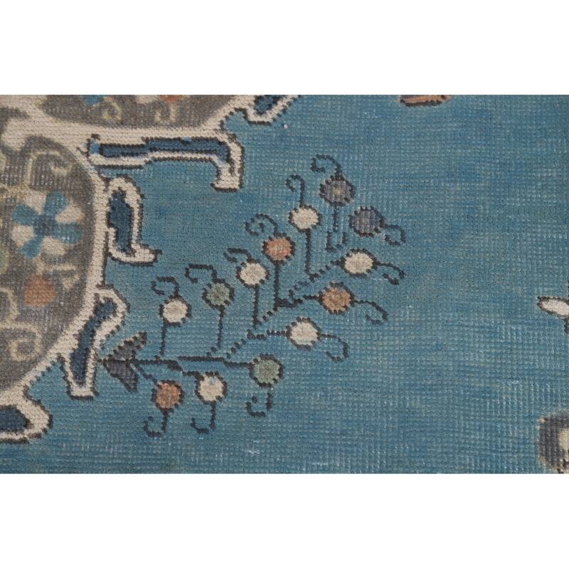Blue Tabriz Persian Area Rug Handmade Oriental Vintage Wool Carpet - 8'2"x 11'4"