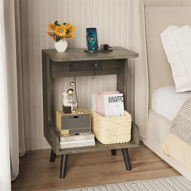 NightStands Set of 2 with Charging Station