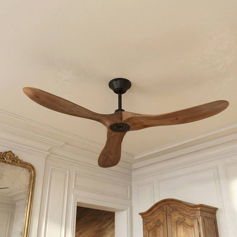 60" 3-Blades Ceiling Fan with Remote Control, Walnut - 60 Inches