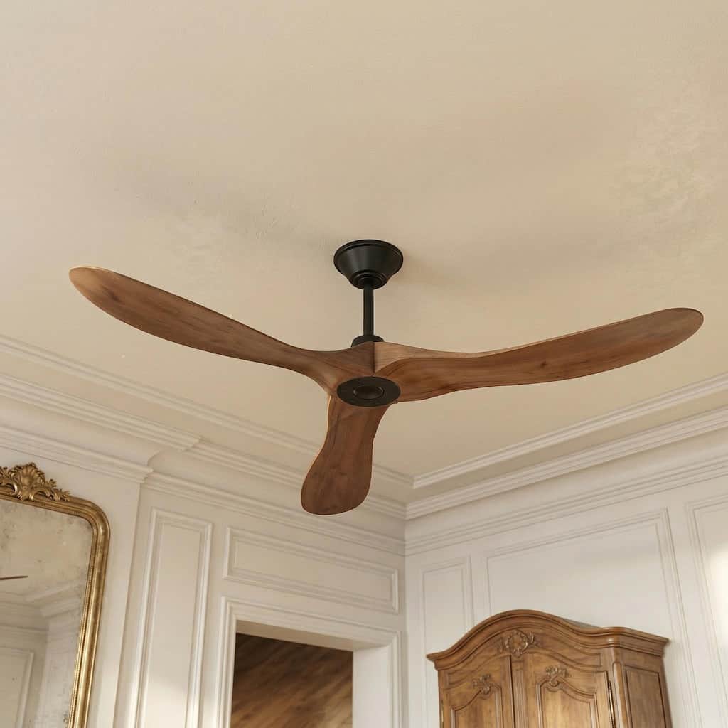 60" 3-Blades Ceiling Fan with Remote Control, Walnut - 60 Inches