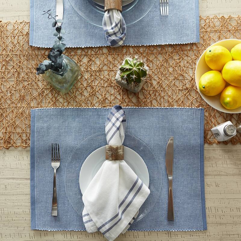 DII Black & White 2-Tone Ribbed Placemat (Set of 6)