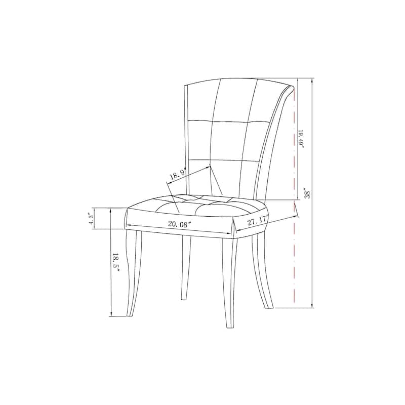 Somette Aurelia Tufted Side Chair, Set of 2 - 27.8" x 20.3" x 37.8"