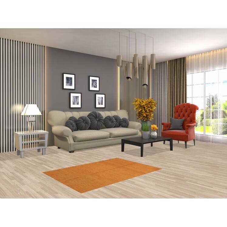 Gabbeh Modern Rug Handmade Yellow Wool Carpet - 2'9" x 3'11"