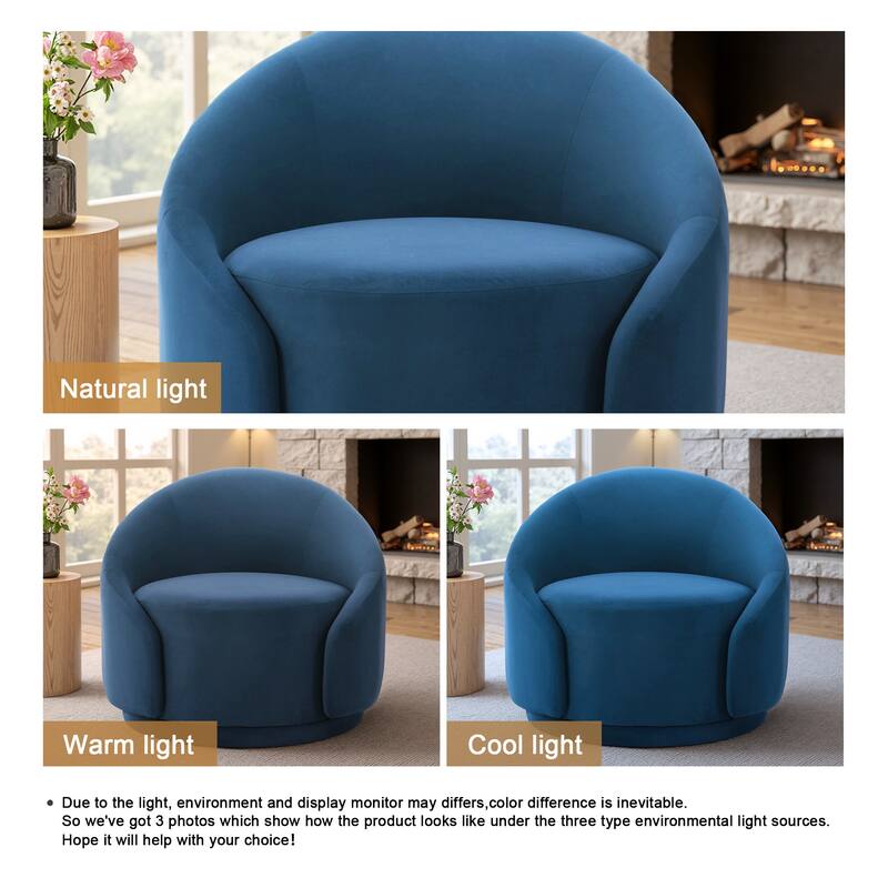 Modern Upholstered Swivel Barrel Chair Accent Lounge Chair