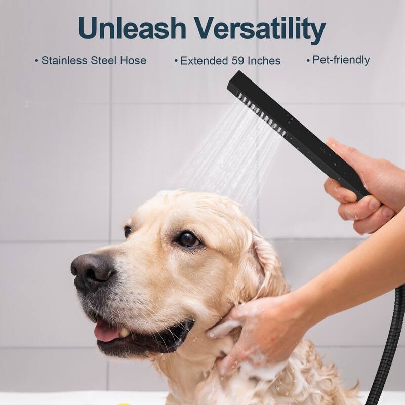 GRANDJOY 12" Ceiling-Mount Shower System Rainfall Shower Head with Anti-Scald Valve