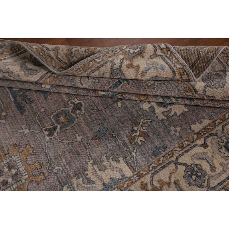 Gray Turkish Oushak Vegetable Dye Area Rug Hand-Knotted Wool Carpet - 5'10"x 8'6"
