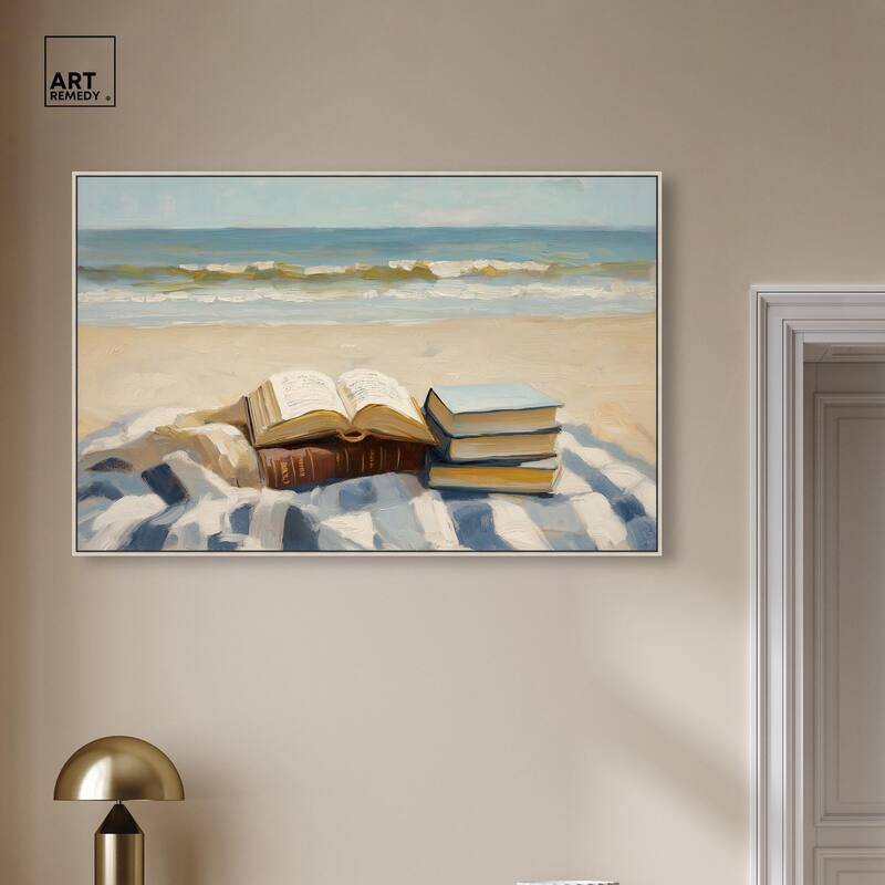 Beach Reading Canvas by Art Remedy