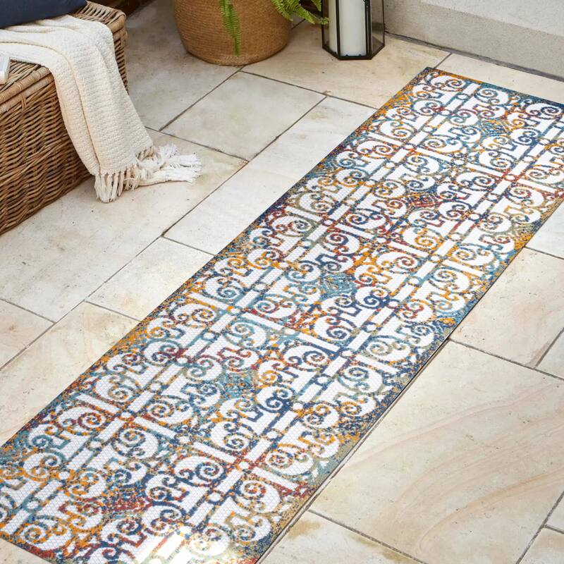 JONATHAN Y Tropics Ornate Trellis Indoor/Outdoor Area Rug