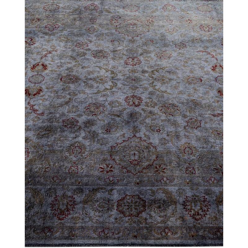 Overton Hand Knotted Wool Vintage Inspired Modern Contemporary Overdyed Gray Area Rug - 4' 7" x 6' 10"