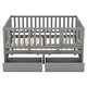 preview thumbnail 8 of 19, Full Size Daybed with Fence Guardrails and 2 Drawers