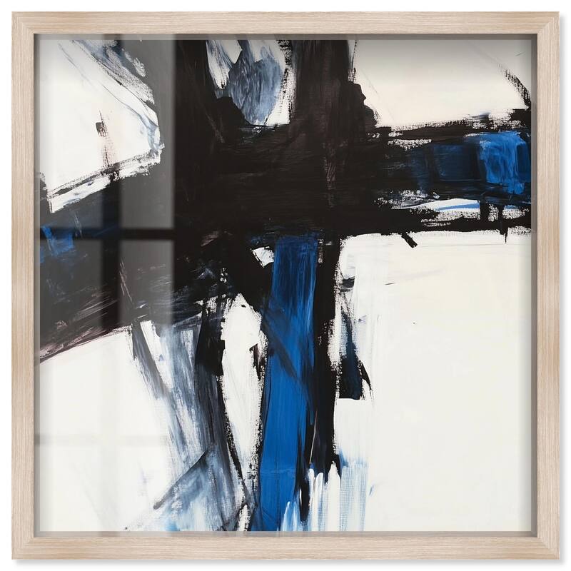 Blue Streak I Shadowbox by Art Remedy - Natural - 40" x 40"