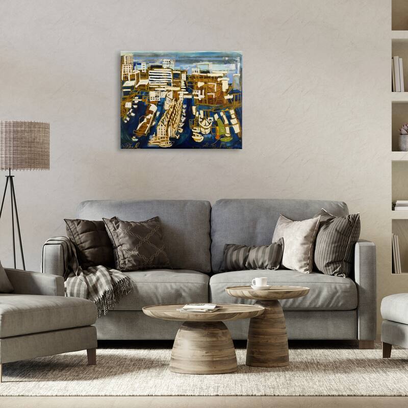 Stupell Bold Abstract Cityscape Canvas Wall Art Design By Erin McGee Ferrell