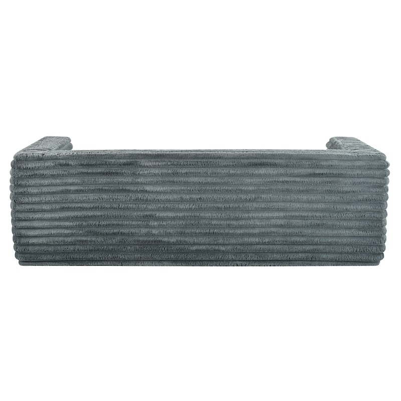 Luxury 89" Corduroy Sofa with Square Arms - No Assembly Required, Ultra-Soft 3-Seat Couch for Living Room and Apartment