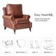 preview thumbnail 9 of 13, Honorio Traditional Genuine Leather Armchair with Solid Wood Legs and Front Casters Set of 2 By HULALA HOME
