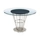 preview thumbnail 25 of 28, Veronica 48 inch Glass and Walnut Wood Round Dining Table with Metal Base
