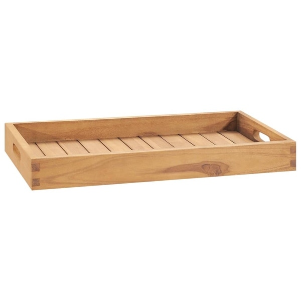 vidaXL Serving Tray Solid Wood Teak - Bed Bath & Beyond - 38697565
