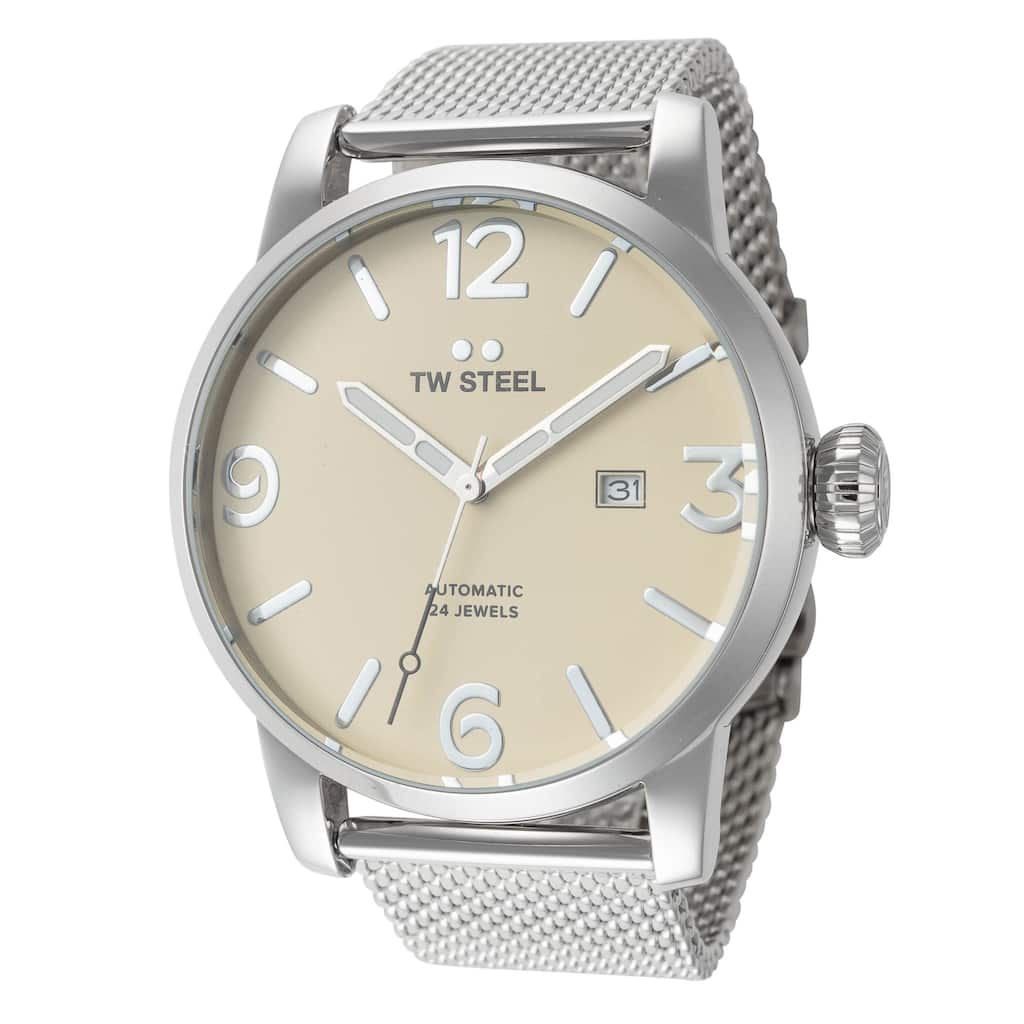 TW Steel Men's Maverick 48mm Automatic Watch TWS-MB6 - Beige - N/A