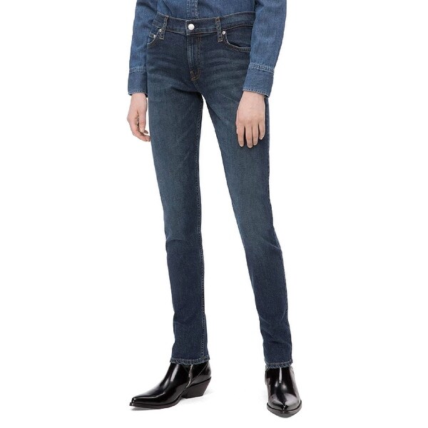 calvin klein women's mid rise straight fit jeans