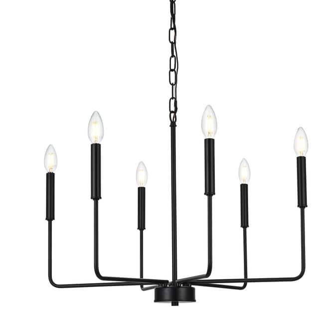Elegant Lighting LD740D26 Willa 6 Light 26" Wide Taper Candle Pendant