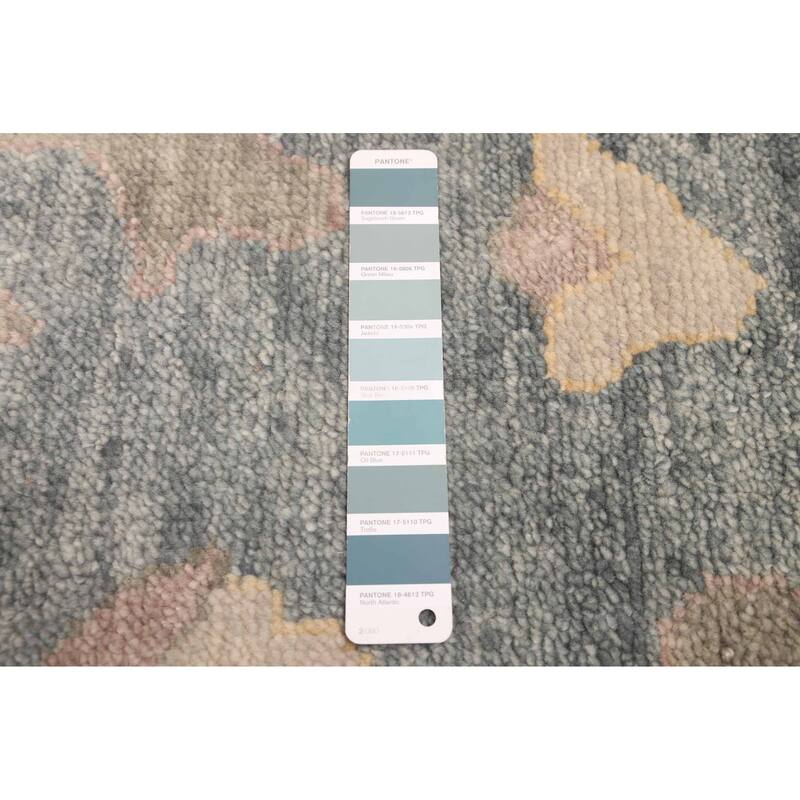 ECARPETGALLERY Hand-knotted Modern Oushak Dark Teal Wool Rug - 8'11 x 11'9