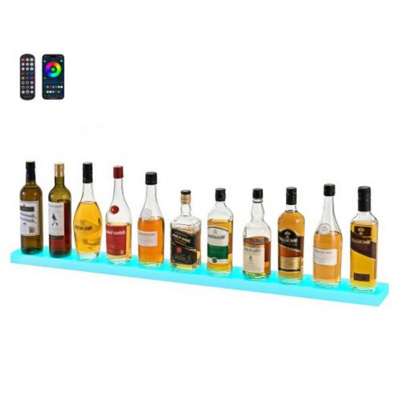 Acrylic LED Wine Bottle Shelf Wall-Mount with Remote