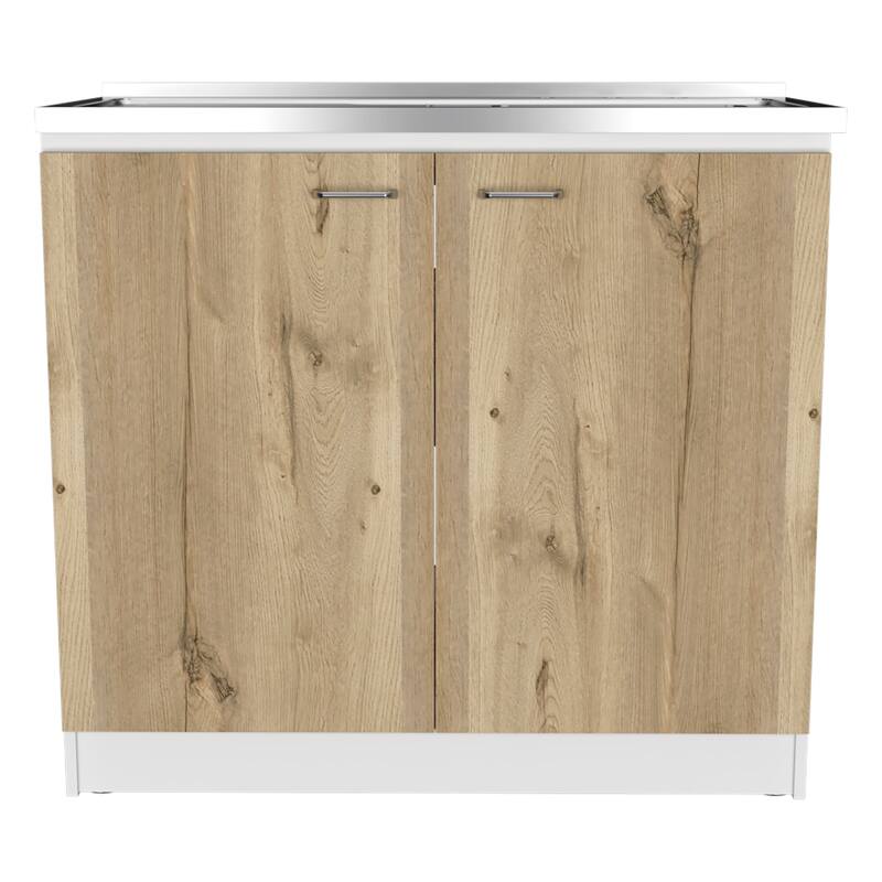 TUHOME Napoles Utility Sink Cabinet with Integrated Steel Sink - N/A