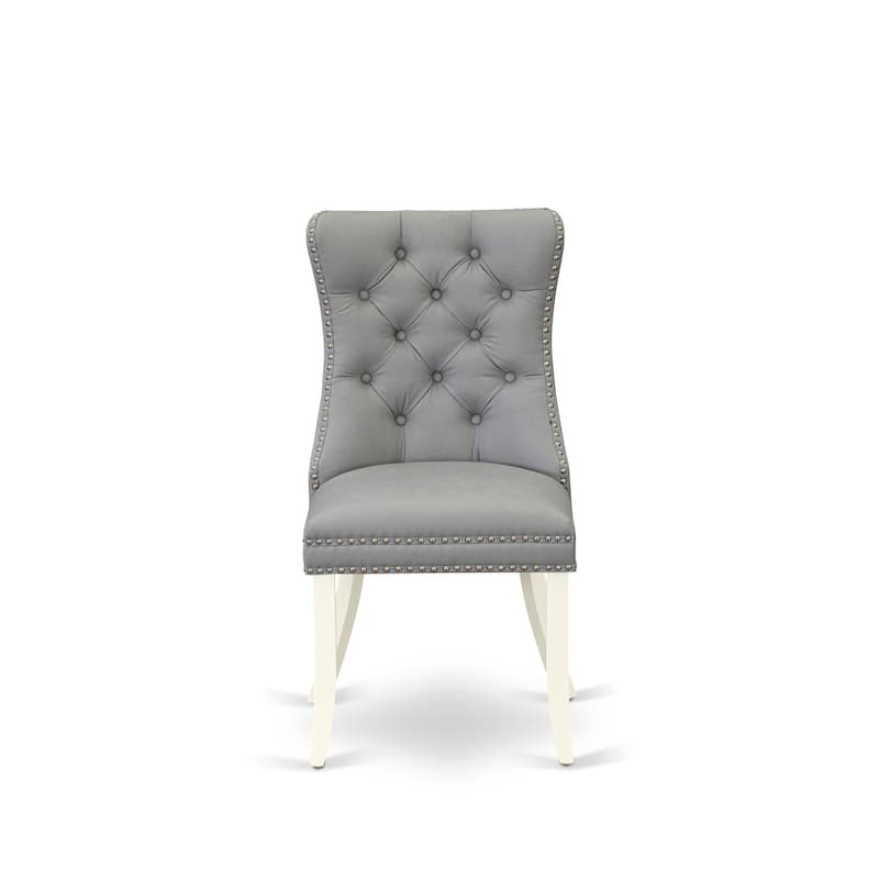 East West Furniture Dining Set Includes a Rectangle Wooden Table and Upholstered Chairs, Linen White (Pieces Options)
