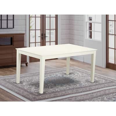 Rectangular Dining Table 36x60 Linen White Solid Wood Table Modern Kitchen Table - 60