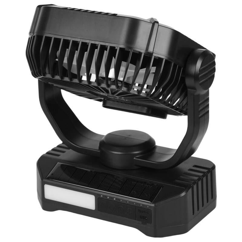 10400mAh Solar Fan Camping Fan with Solar Panel LED Lantern 7W 8 Inch