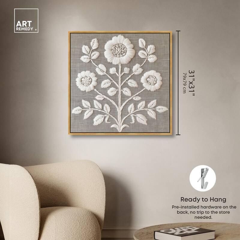Stitched Symmetry I Canvas by Art Remedy