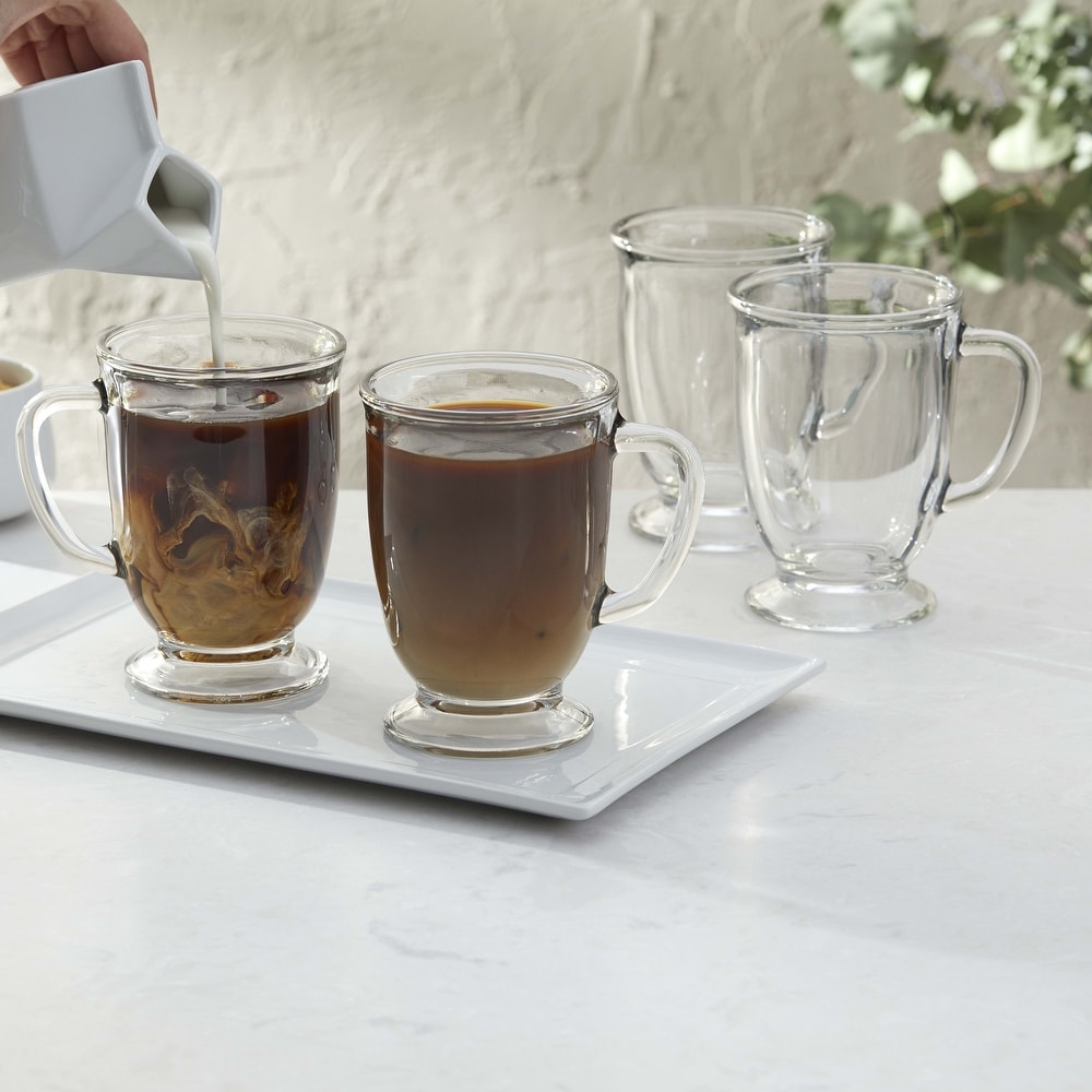 JoyJolt Savor Double Wall Insulated Glass Coffee Mugs - 13.5 oz. - Set of 2