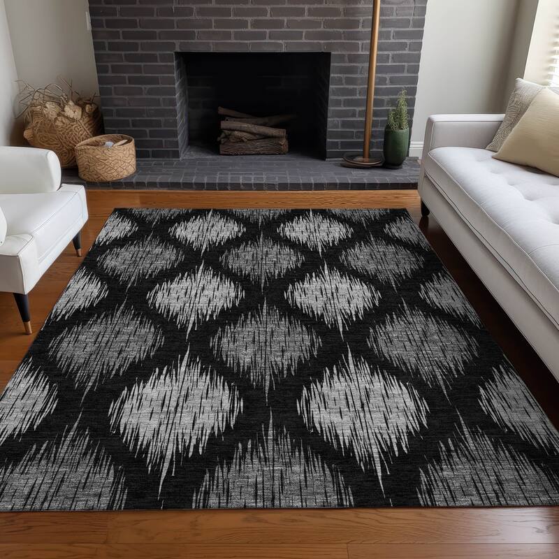 Premium Washable Super Soft Mayfield Rug - Black - 9' x 12'
