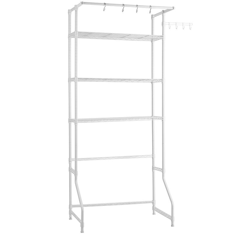 Adjustable Laundry Room Storage Shelf Over Washer and Dryer Sturdy Carbon Steel Organizer Rack