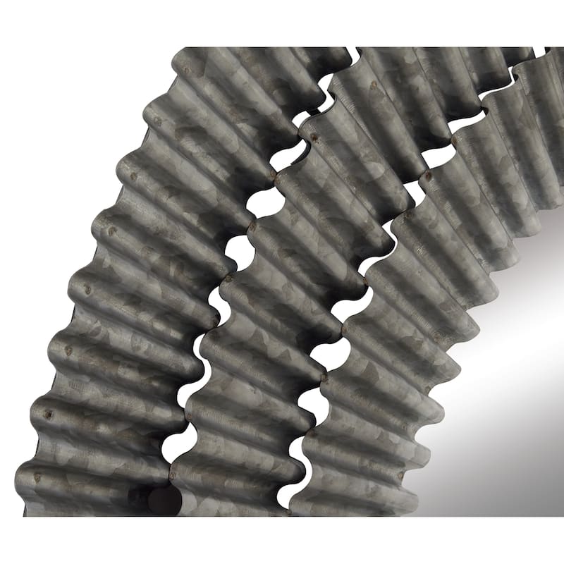 Metal Wall Mirror - Gray - Roche River Decor - 2"W x 37"L x 37"H