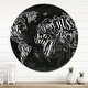 preview thumbnail 9 of 8, Designart 'Vintage Chalk Worldmap ' Oversized Global Wall CLock