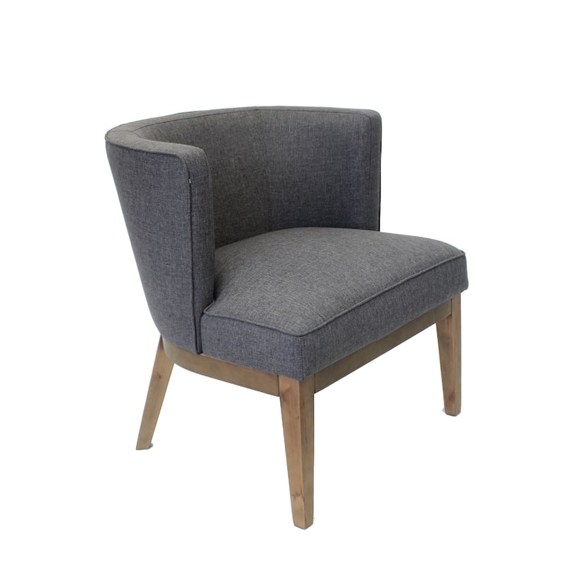 Yoma Reception Guest Chair, Slate Gray Linen, Driftwood Brown Wood