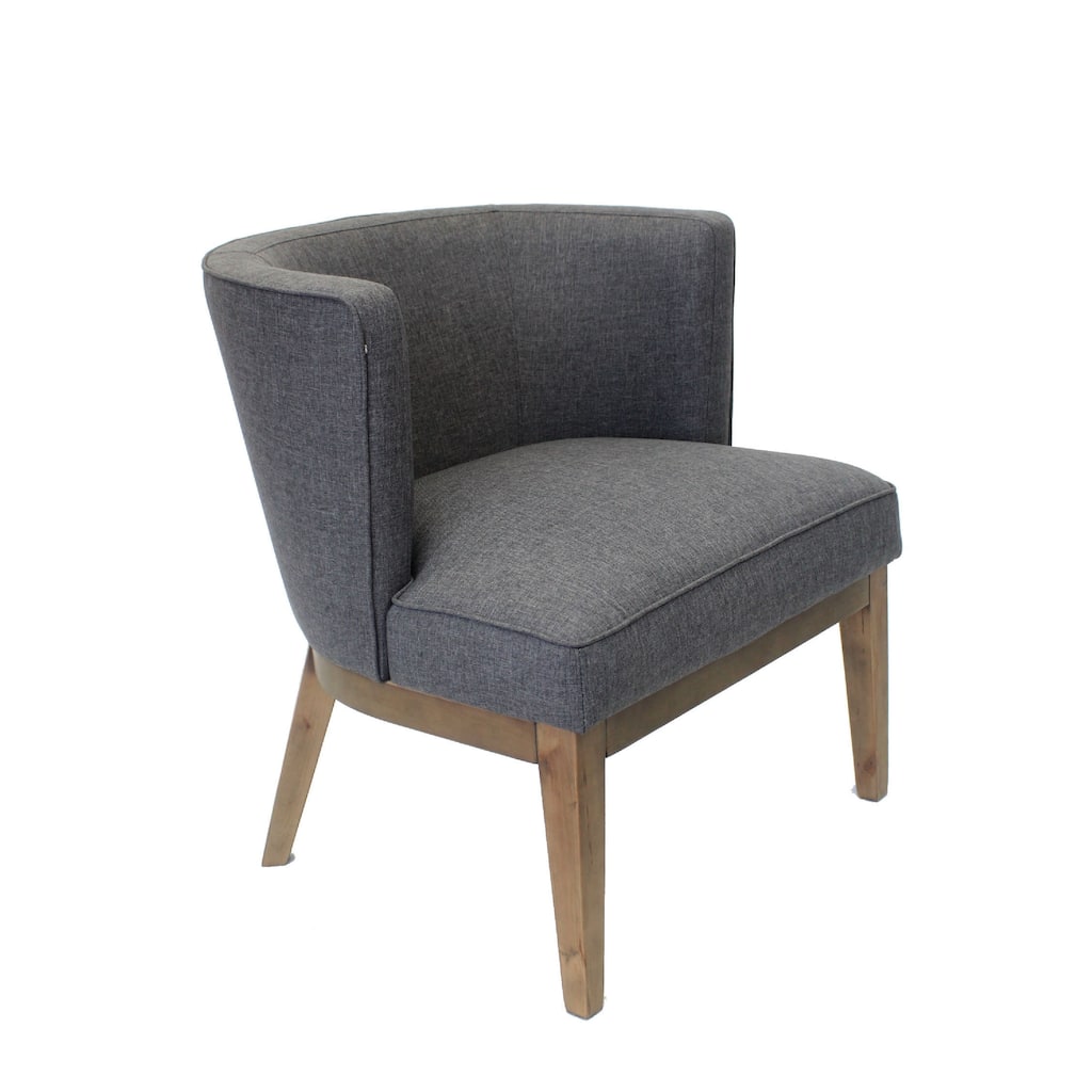 Yoma Reception Guest Chair, Slate Gray Linen, Driftwood Brown Wood