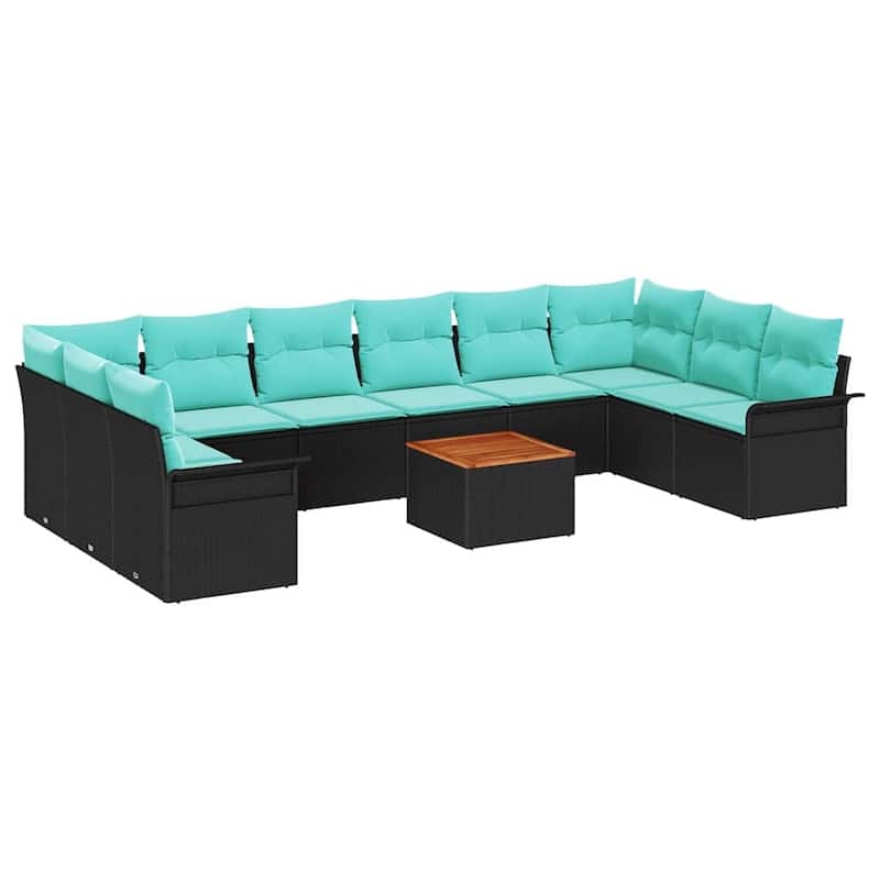 vidaXL 11 Piece Garden Sofa Set with Cushions - 135.4×73.8×27.2