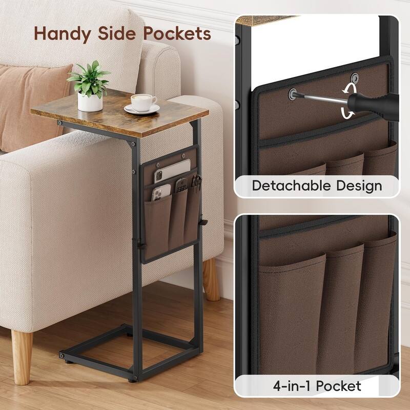 C Shaped End Table - 16"D x 12"W x 33"H