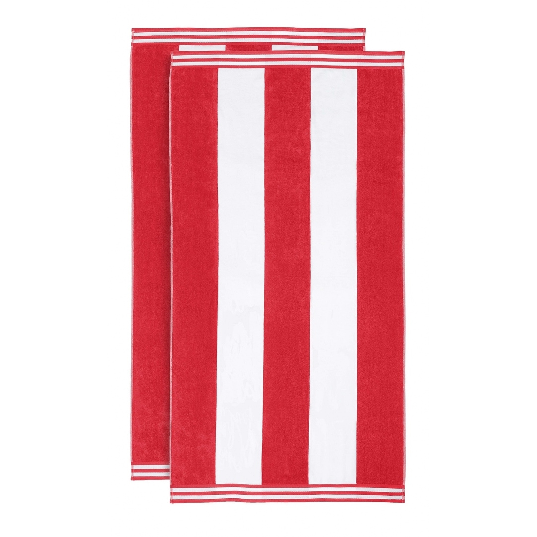 Cabana Stripe Oversized Cotton Beach 2 Piece Towel Set by - Picture 41 of 54