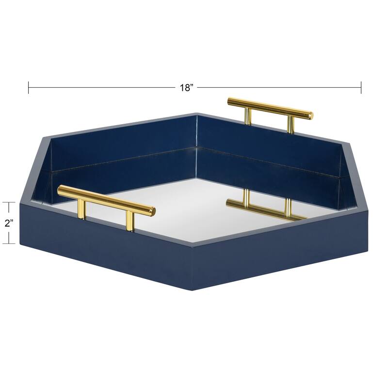 Kate and Laurel Lipton Hexagon Decorative Tray - 18x18