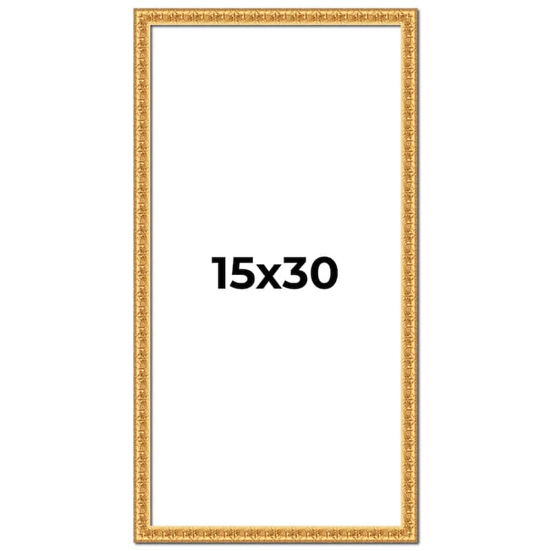 15x30 Frame Gold Real Wood Picture Frame Width 1 inches | Interior