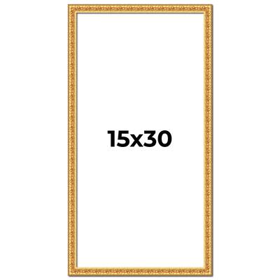 15x30 Frame Gold Real Wood Picture Frame Width 1 inches | Interior