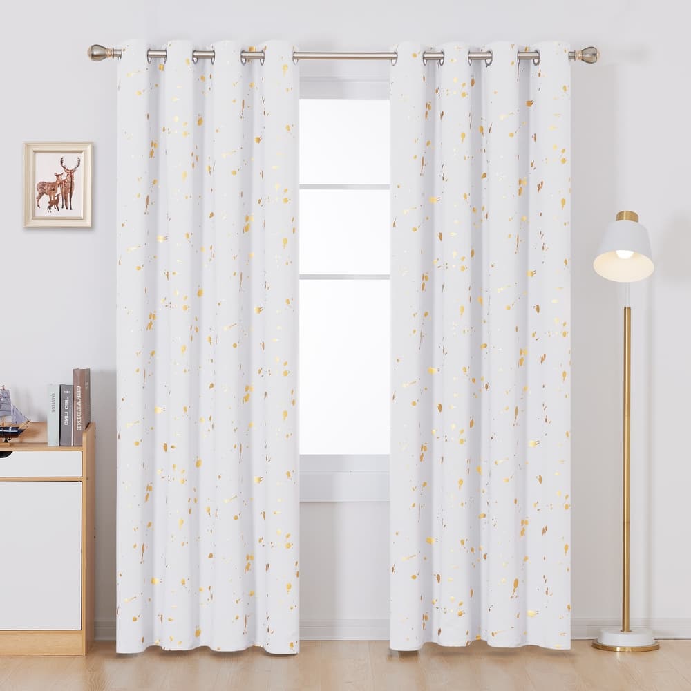 Deconovo Gold Spot Curtain Panel Pair (2 Panel)