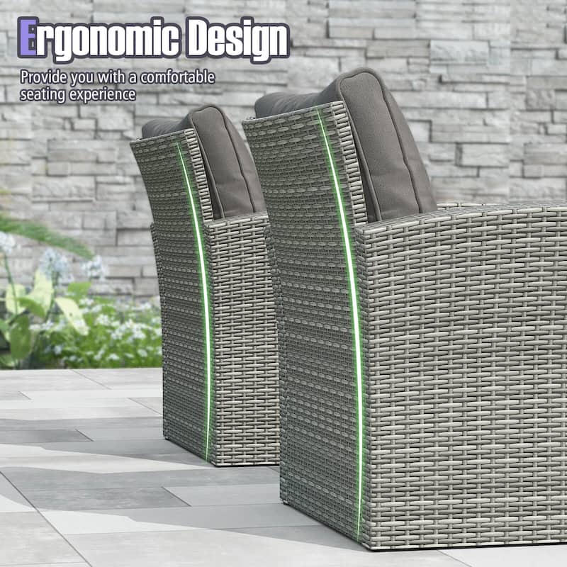 Costway 4 PCS Patio Furniture Set with 2 Rattan Chairs Loveseat Coffee - 4 PCS