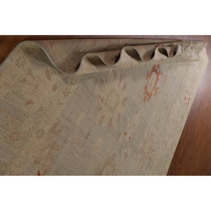 Vegetable Dye Oushak Turkish Area Rug Handmade Wool Oriental Carpet - 8'11"x 12'10"