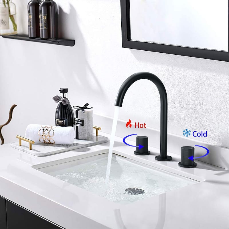 Widespread Double Handle Bathroom Faucet with Swivel Spout