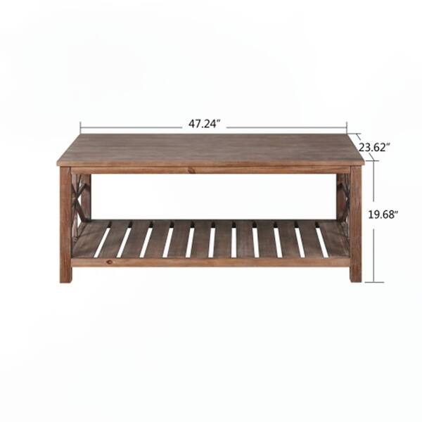 47 Inch Modern Coffee Table with Storage Shelf - Bed Bath & Beyond ...