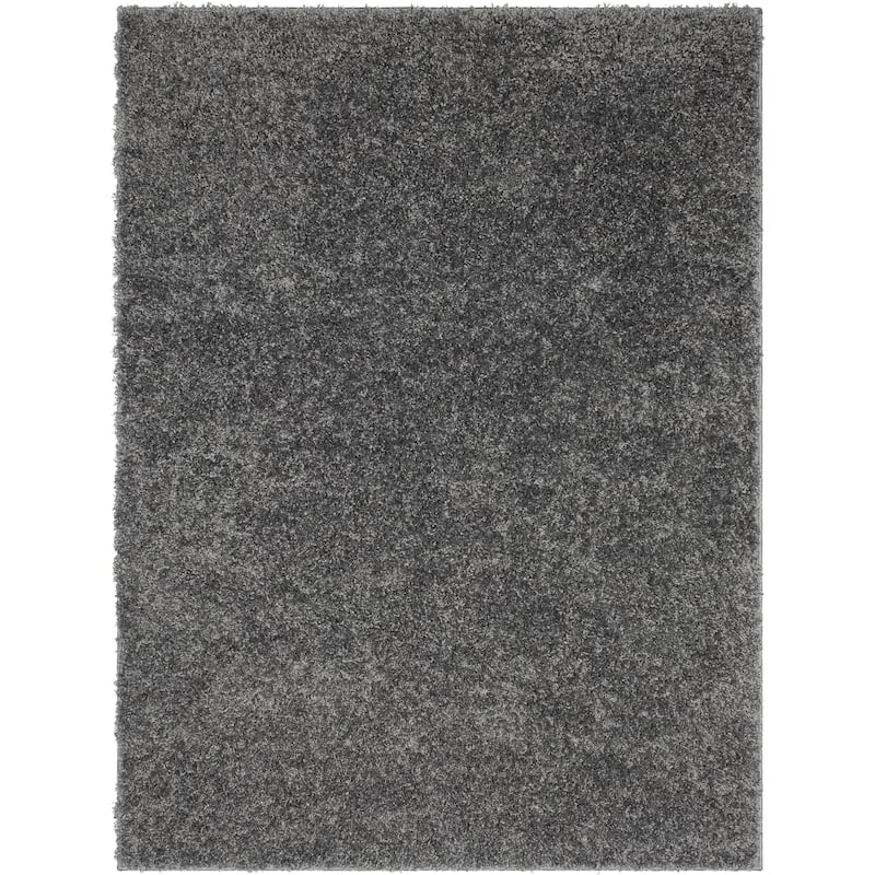 Well Woven Elle Basics Emerson Plain Shag Area Rug - 6' 7" x 9' 6" - Dark Grey