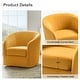 preview thumbnail 3 of 7, Eleuterio Modern Velvet Curved Swivel Accent Barrel Chair with Metal Base by HULALA HOME